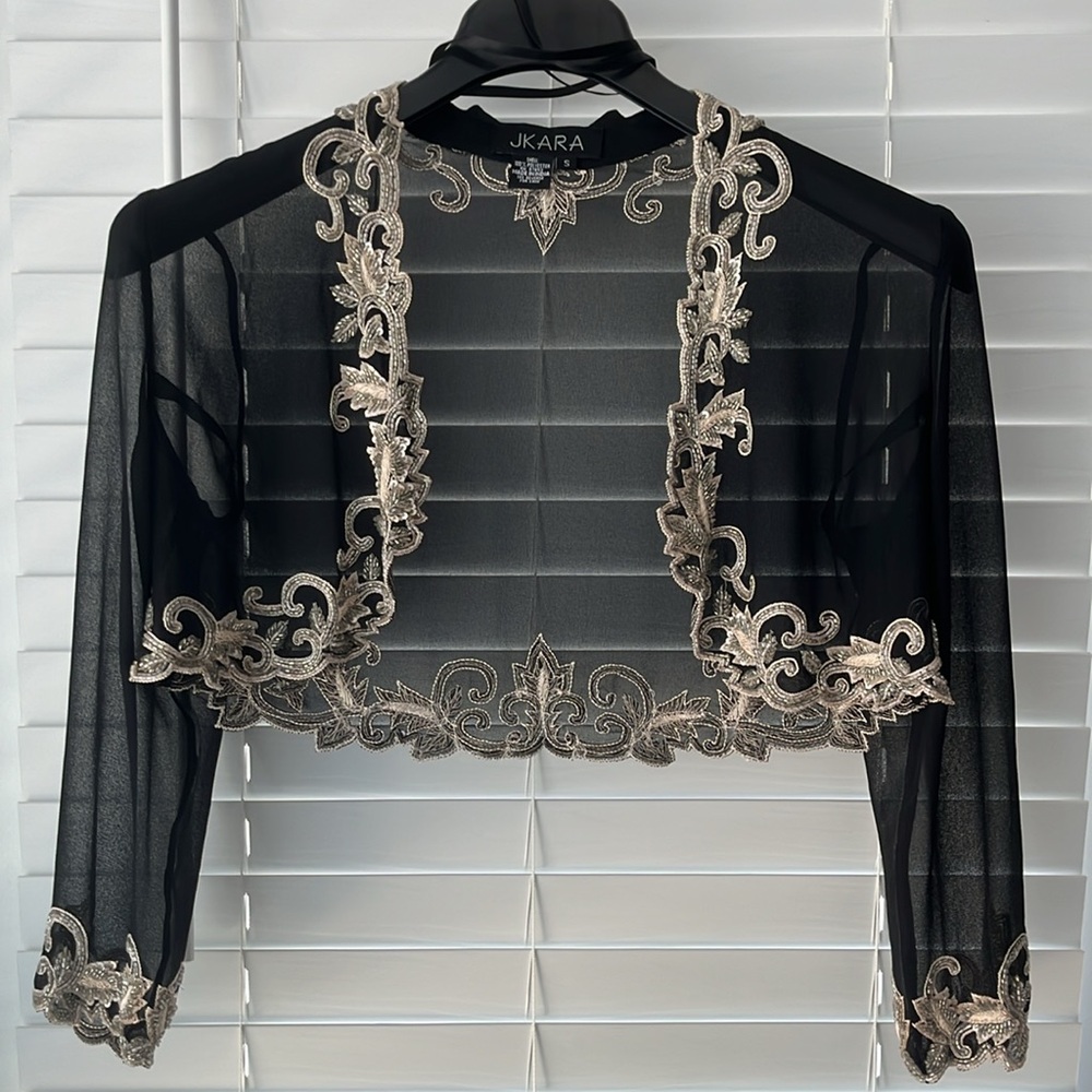 Jkara beaded black women’s shrug/bolero